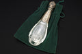 Dutch 19th Century Victorian Lay Down Perfume Bottle, Carved Crystal And Continental 835 Silver, Antique Vanity Collectibles, Netherlands