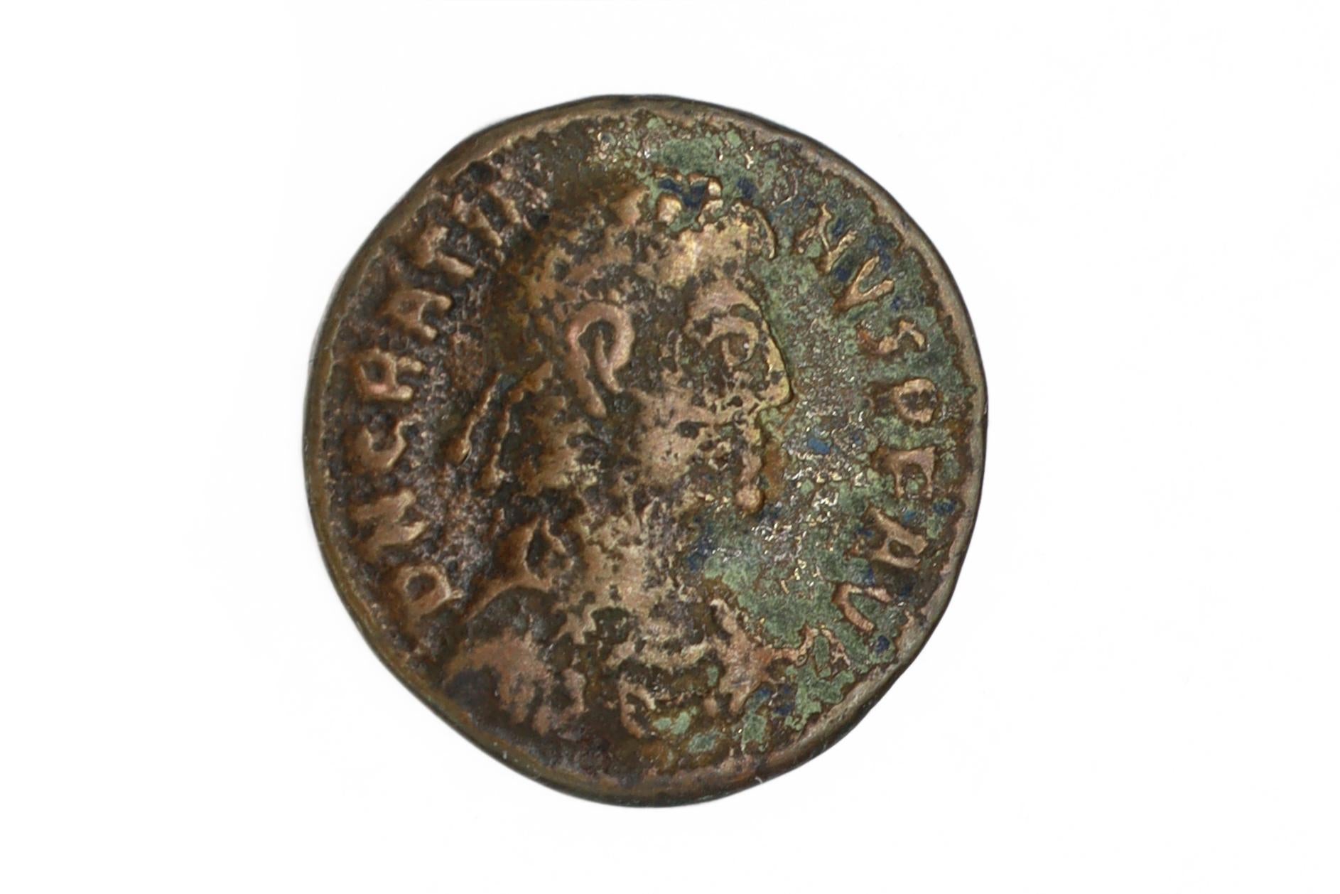 Gratian Emperor Bronze Coin With Whreat, Siscia Mint, Nummus Solidus, Ancient Rome Circa 367 AD, Numismatics And Historical Collectibles