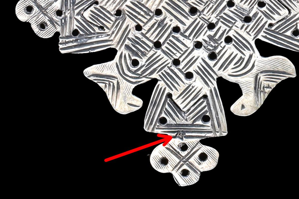 Christian Coptic Cross Pendant Necklace, 800 Silver Cross Egypt Hallmarks, Oxidized 925 Sterling Silver Snail Chain, Vintage African Jewelry