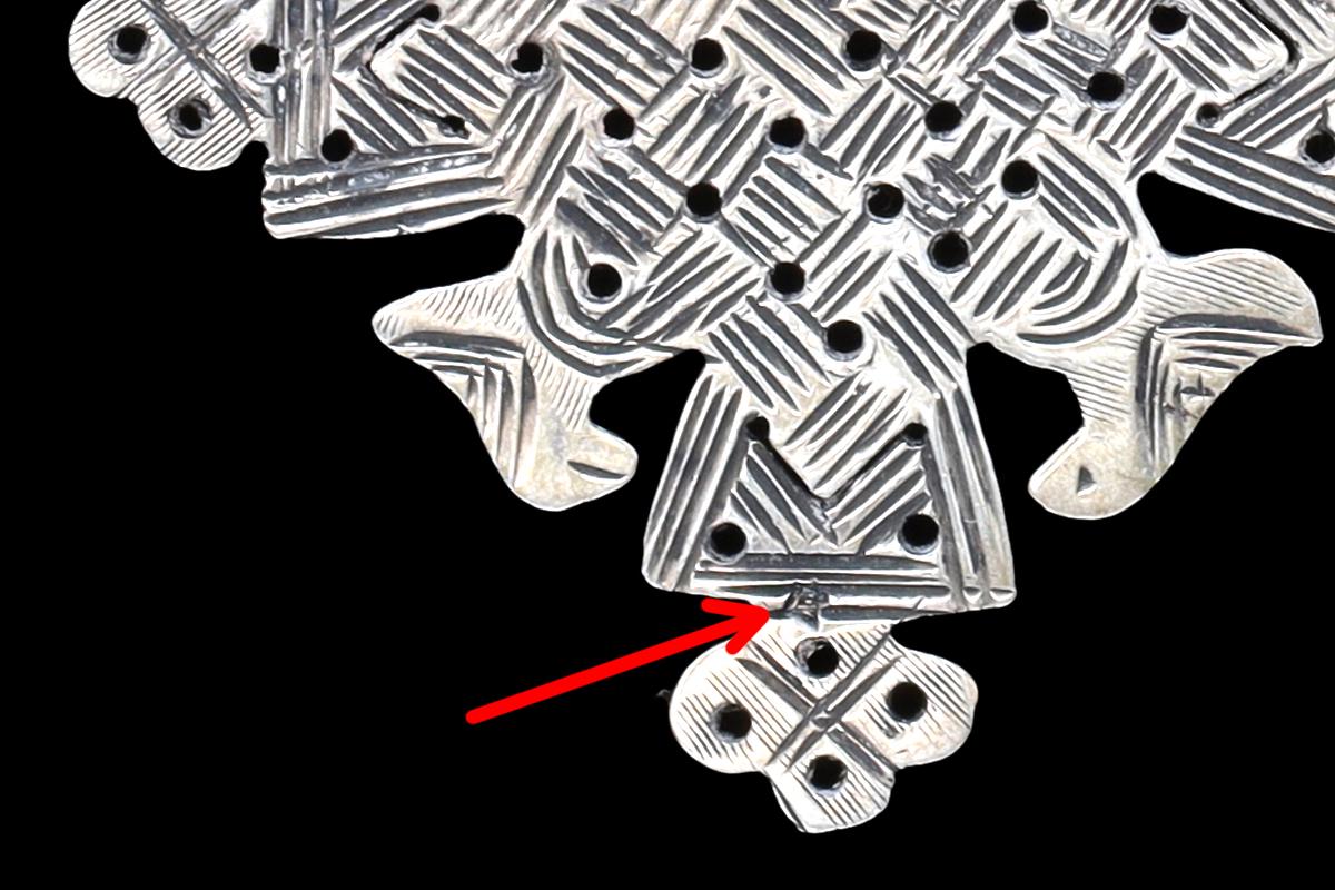 Christian Coptic Cross Pendant Necklace, 800 Silver Cross Egypt Hallmarks, Oxidized 925 Sterling Silver Snail Chain, Vintage African Jewelry