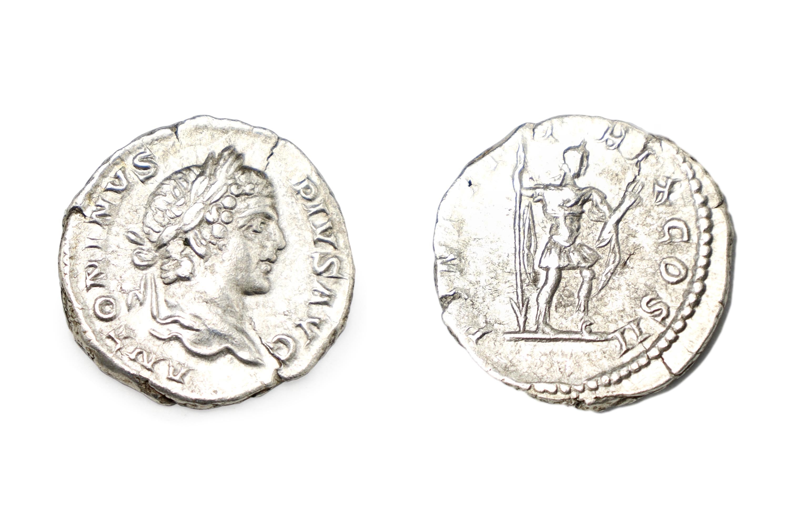 Ancient Roman Empire 3rd Century AD. A Silver Denarius Coin By Emperor Caracalla, Numismatics And Historical Antiquities Collectibles