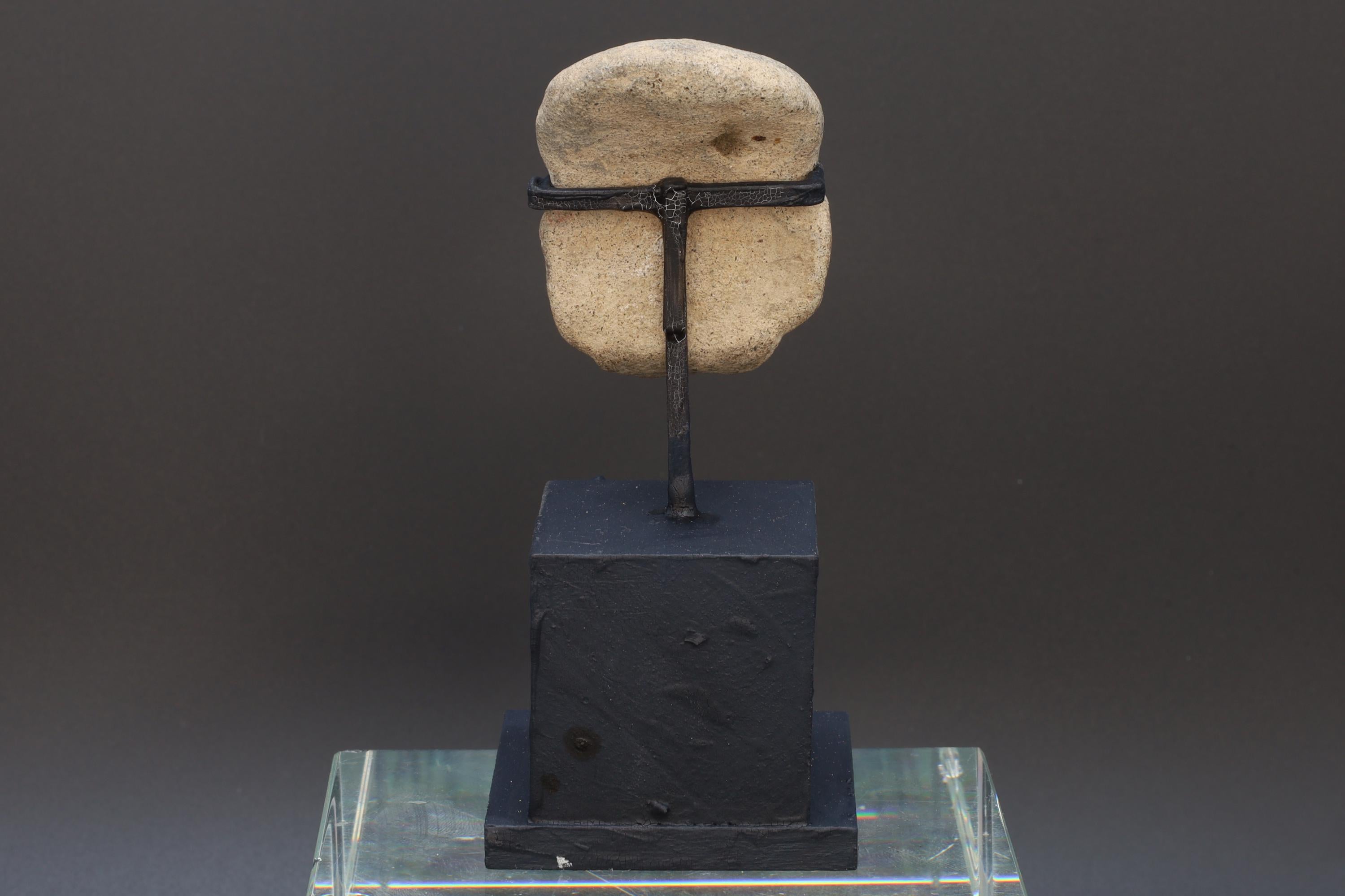 Ancient Pre-Columbian Tumaco Terracotta, La Tolita Pottery Head Fragment Dated As Circa 300 BCE, Prehispanic South America Art Antiquities