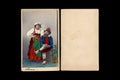 Abruzzo Italy 1870s, Hand Colored Carte De Visite With A Couple In Folk Clothes And Hair Styles, Collectibles And Memorabilia