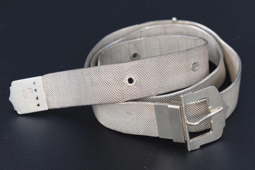 EXTREMELY RARE 1920s Art Deco Era Belt Made With 900 Silver, Fashion Accessories, Chinese Export, Manufactured In Colonial Bangkok Siam