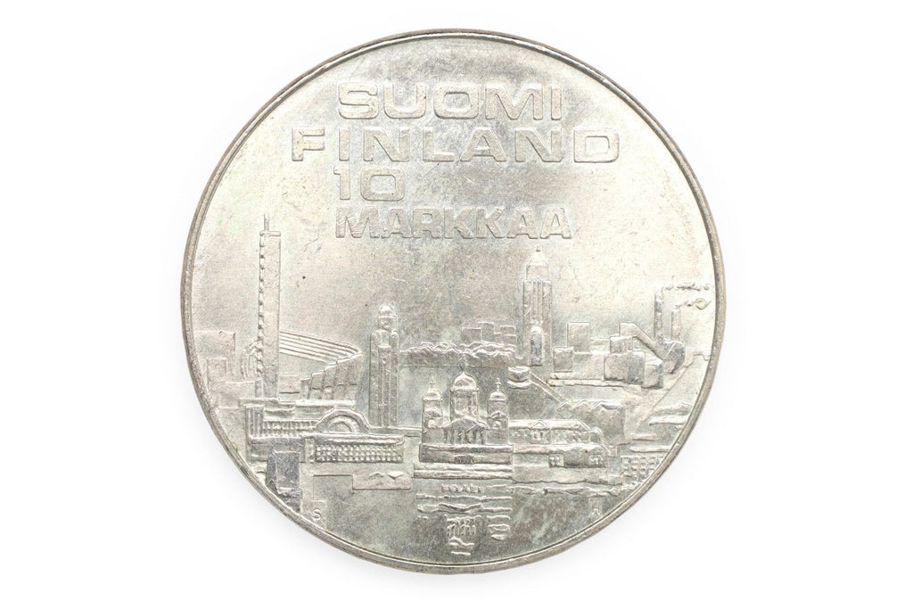 Republic Of Finland, New Markkaa Currency, Non Circulating Coinage, Suomi 10 Markkaa Or 10 FIM, 500 Silver Grade, Medal Alignment, Date 1971
