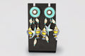 Rare, Vintage 1980s Nautical Sea Life Dangle Earrings, Enameled Sterling And Pearls, Retro Jewelry