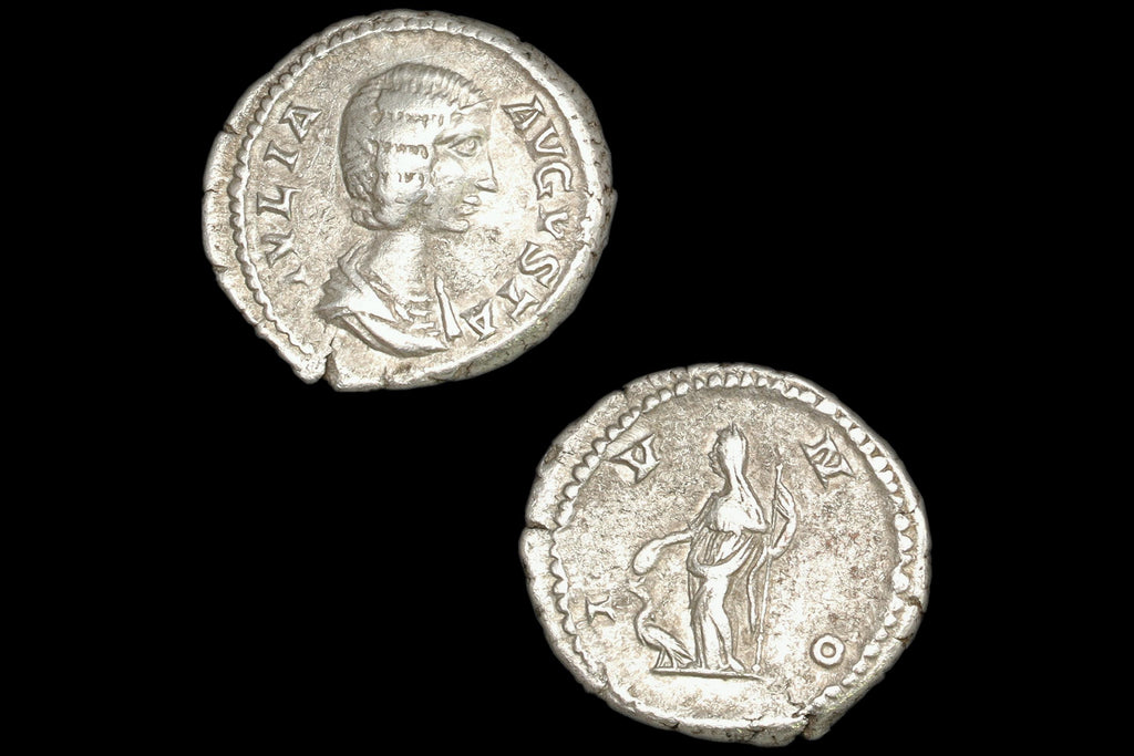 Ancient Roman Empire, 3rd Century AD, A Silver Denarius Coin. Empress Julia Domna Flavia Numismatics And Historical Antiquities Collectibles