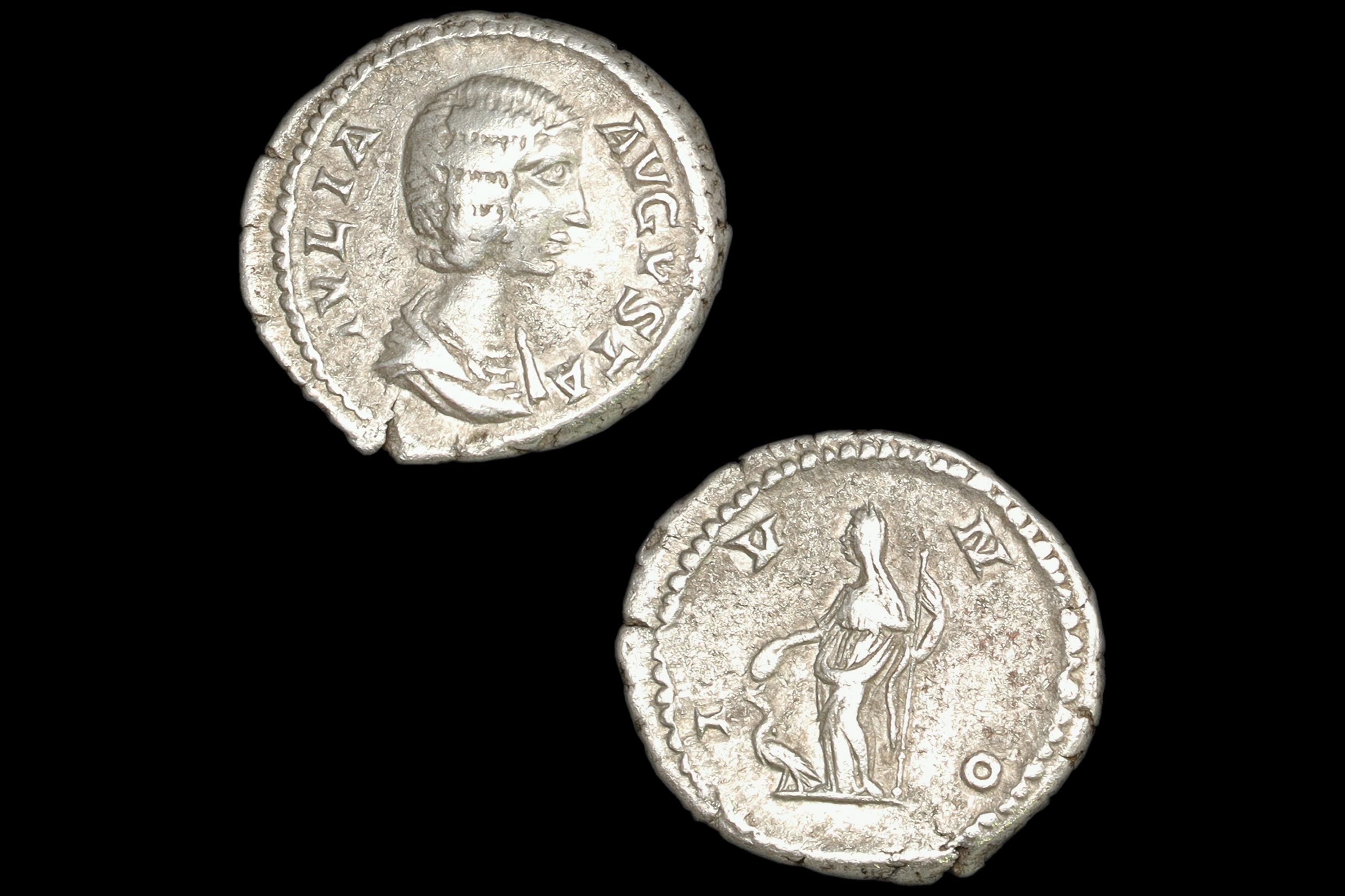 Ancient Roman Empire, 3rd Century AD, A Silver Denarius Coin. Empress Julia Domna Flavia Numismatics And Historical Antiquities Collectibles