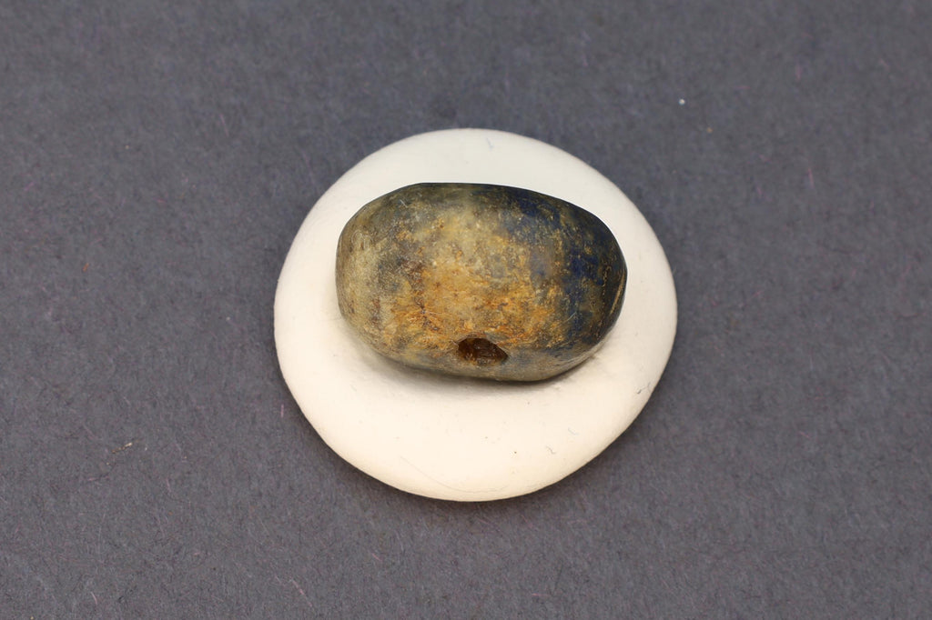 Ancient Elam Civilization, Carved Lapis lazuli Seal Stamp With Ram Sheep Animal, Pendant Bead, Circa 2nd Millenium BCE, Antiquities Art