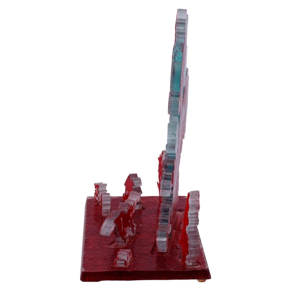 Allegra Marquart, A Contemporary American Sculpture Hand Signed And Signed, Knick Knack Spine, Sandblasted Ruby Red Cut And Assembled Glass