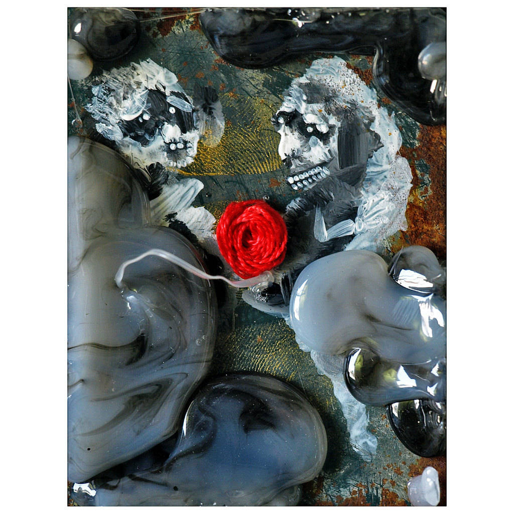 Small Wall Art, Surreal Sculpture, Fetus in Utero, Two Brothers Portrait, Surreal in Utero Space, Modern Religious Art, Mixed Media Decor