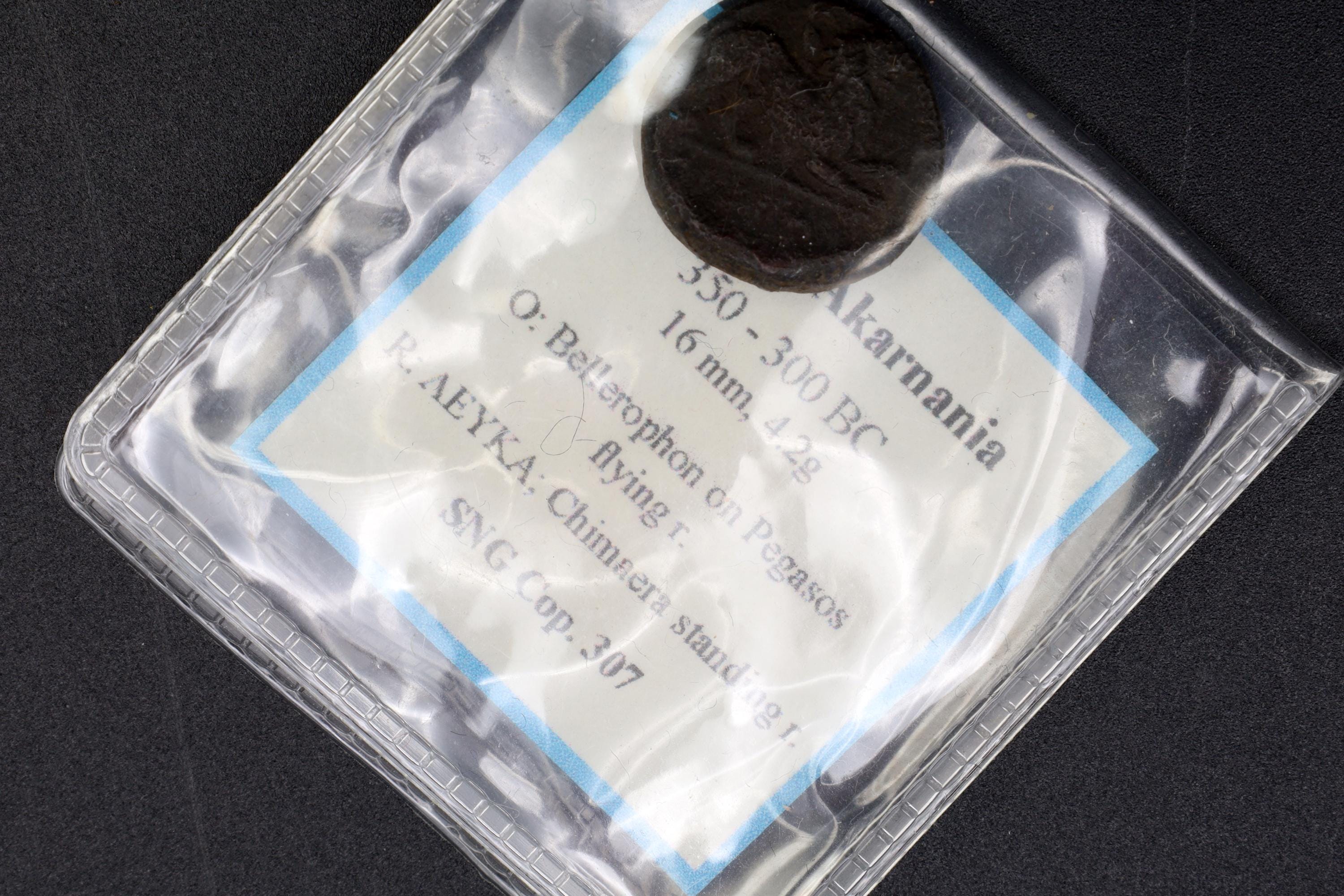 RARE Akarnania Leukas, AR Bronze Coin Circa 350 To 330 BCE, Bellerophon Riding Pegasus, Chimaera Monster, Ancient Collectibles Numismatics