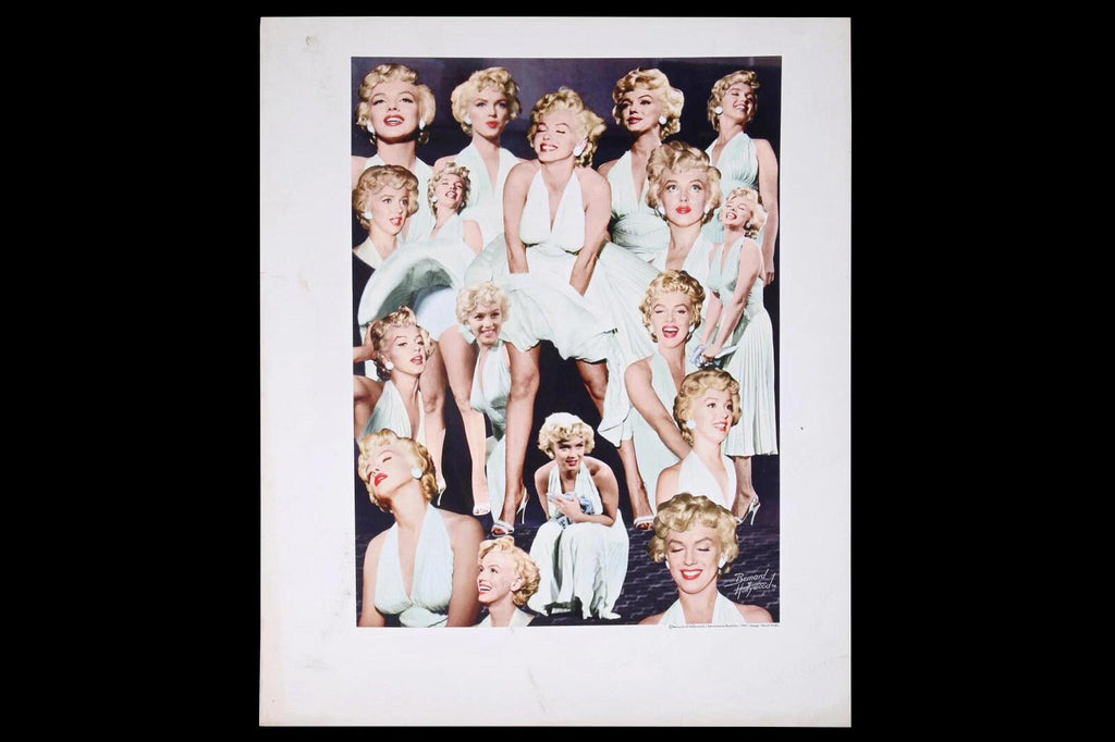Collage Of Photographs Depicting Portraits Of Marilyn Monroe In A Famous White Dress By Bruno Bernard 1997, Americana Collectibles
