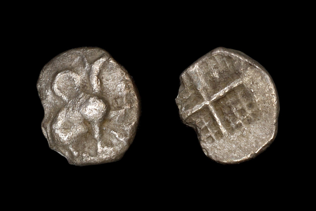 Teos Ionia, Ancient Greek Silver Hemiobol Coin 500 BCE To 420 BCE, Griffing And Incuse, Numismatics Antiquities, Greek Drachm