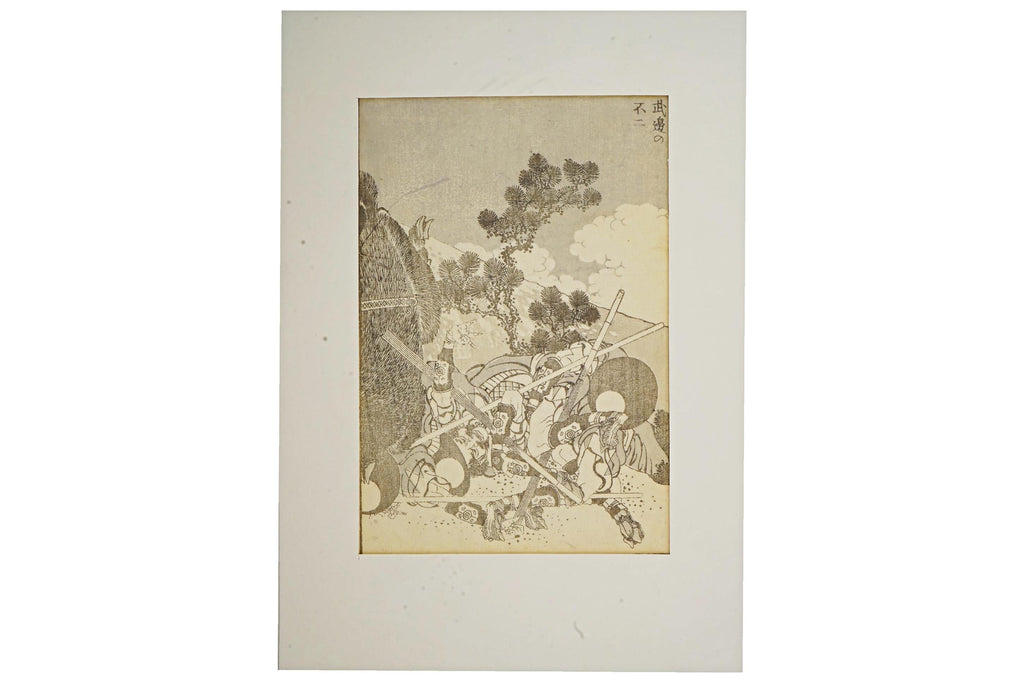 Katsushika Hokusai, Antique Edo Period Ukiyo-e Woodblock Print On Paper, One Hundred Views Of Mount Fuji Fugaku Hyakkei, Nihen. Circa 1849