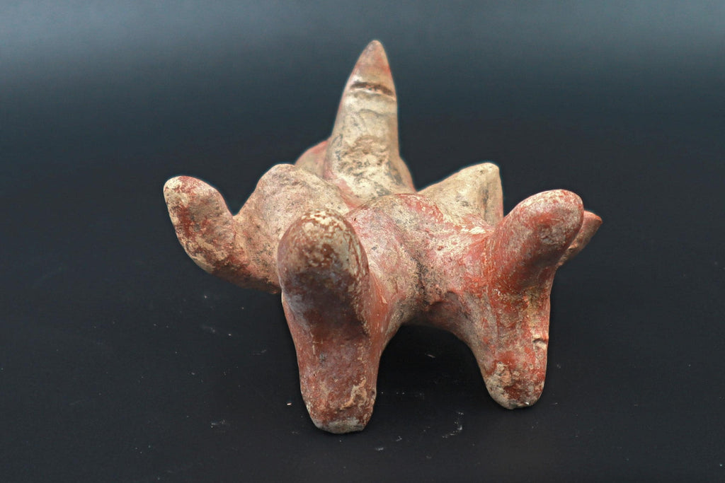 Ancient Pre Columbian Nayarit Pottery Chief, Zoomorphic Female Figure, Chinesco Type 300 BCE to 300 AD, West Mexico, Mesoamerican Burial Art
