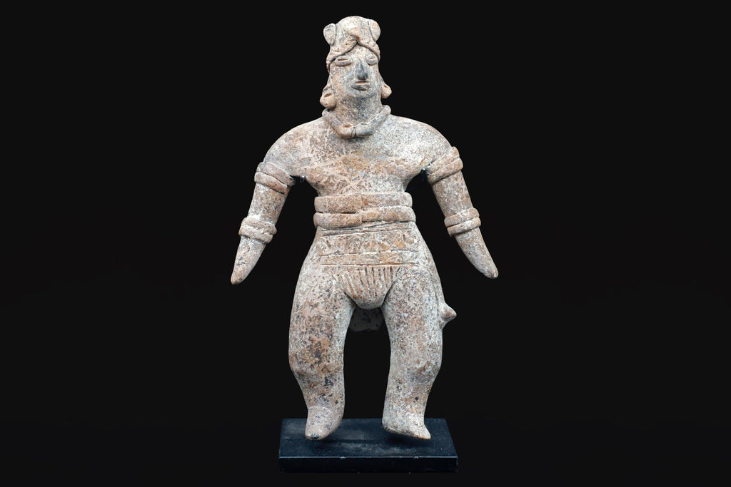 Ancient Pre Columbian Colima Pottery Standing Female Figure, Full Body Idol Dated As Between 100BC To 250AD, Western Mexico, Mesoamerica Art