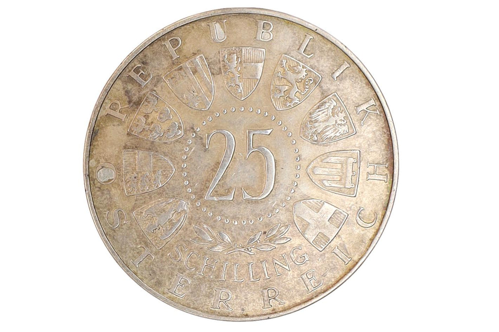 Austria 25 Schilling Silver Coin Of 1955, Reopening Of The National Theater In Vienna, Republik Osterreich Non Circulating Coins Tokens