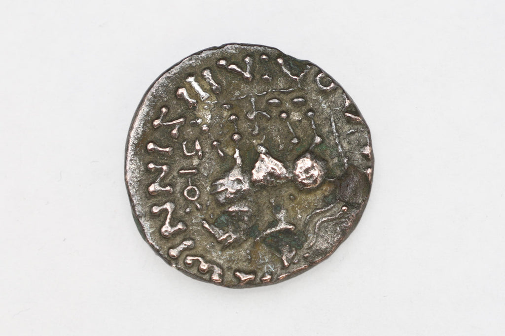 Ancient 1st Century BCE Hellenistic Billon Coin, Indo Scythian Kingdom Of Azes II, Bactria In Central Asia, Numismatics And Collectibles