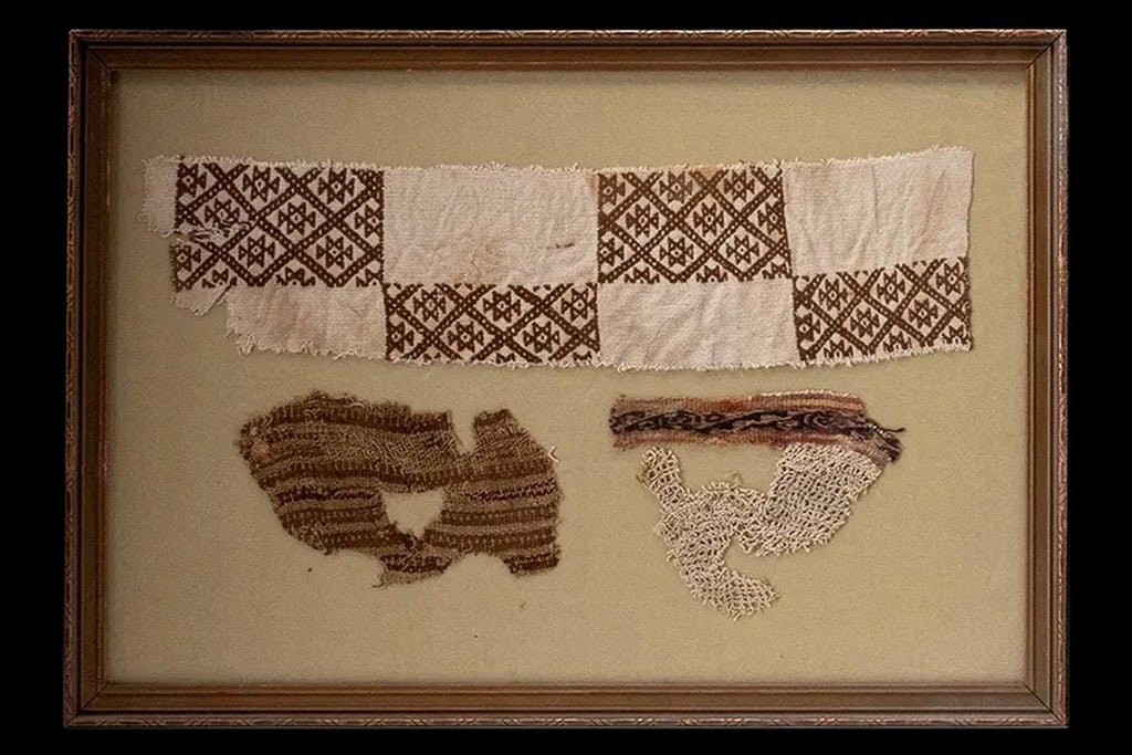 Ancient Chancay Textile, PreColumbian Cultures Of Coastal Peru, Circa 800 To 1200 AD Framed Tapestry Fragments, Prehispanic Art Collectibles
