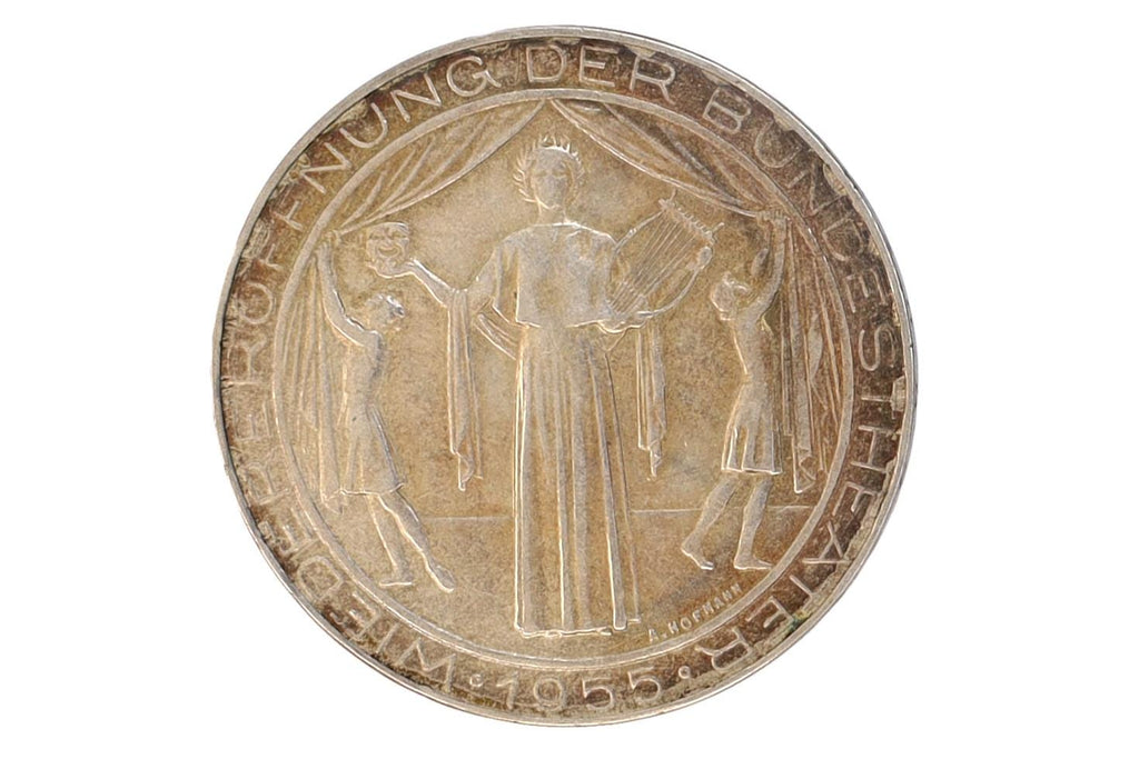 Austria 25 Schilling Silver Coin Of 1955, Reopening Of The National Theater In Vienna, Republik Osterreich Non Circulating Coins Tokens