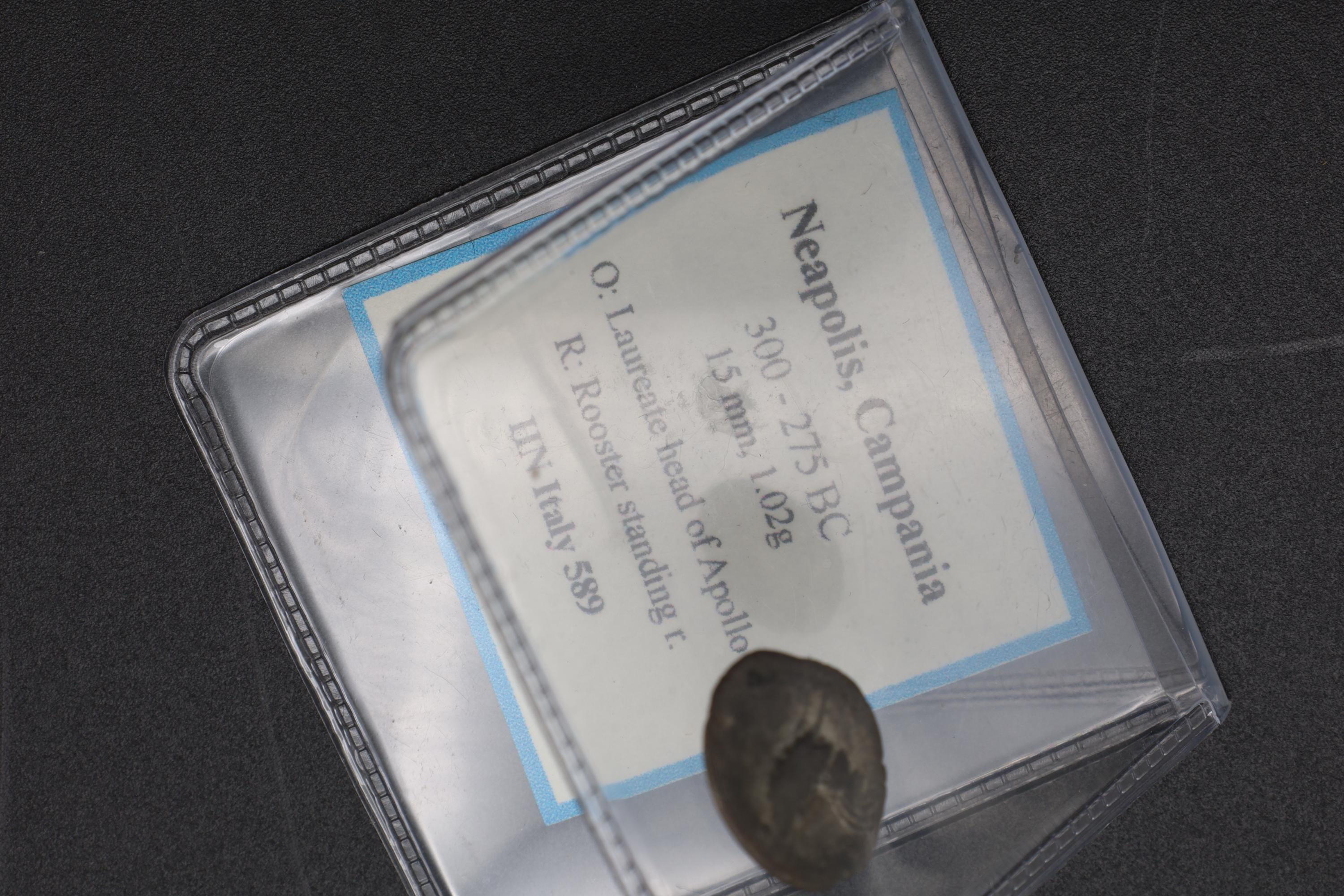 Neapolis Campania AR Coin, Ancient 300 To 275 BCE Silver Triobol With Apollo Head And Cockerel Rooster, Collectibles And Numismatics