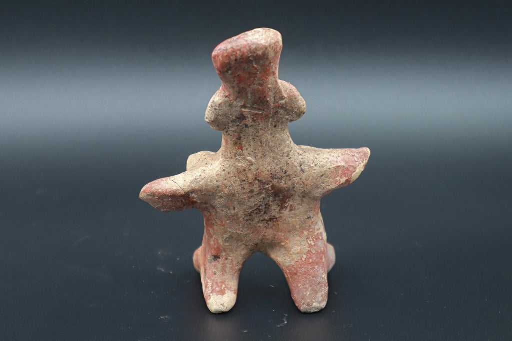 Ancient Pre Columbian Nayarit Pottery Chief, Zoomorphic Female Figure, Chinesco Type 300 BCE to 300 AD, West Mexico, Mesoamerican Burial Art