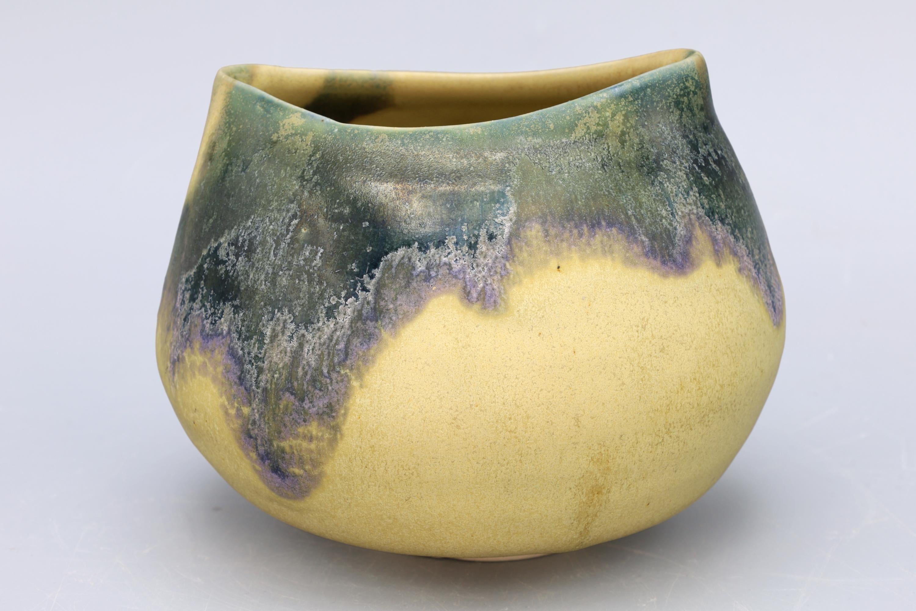 Contemporary American Ceramic Art Vase, Small Modernist Vessel By Janet Barsky, Fine Arts Pottery