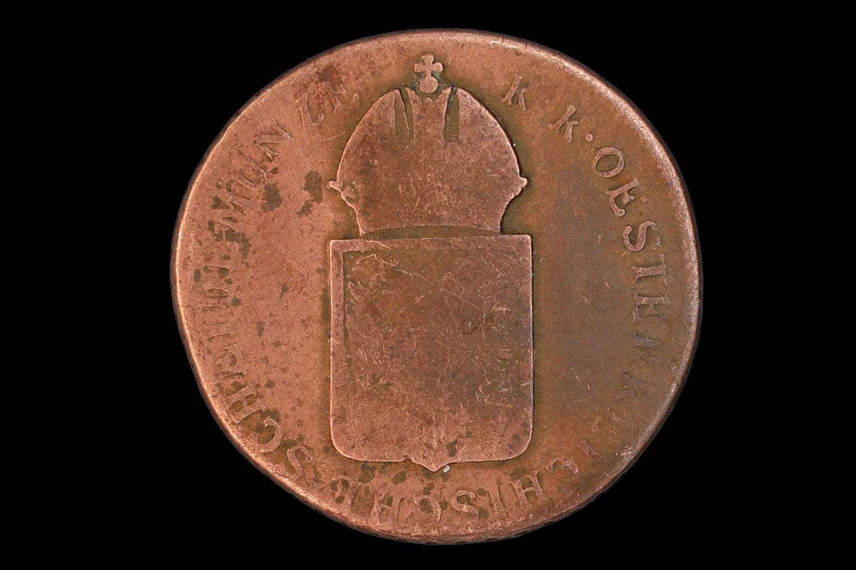 1816 Austrian Hungary Empire, Ein Kreuzer 1 Coin, Copper, Francis I Of Austria, 19th Century Numismatics Europe