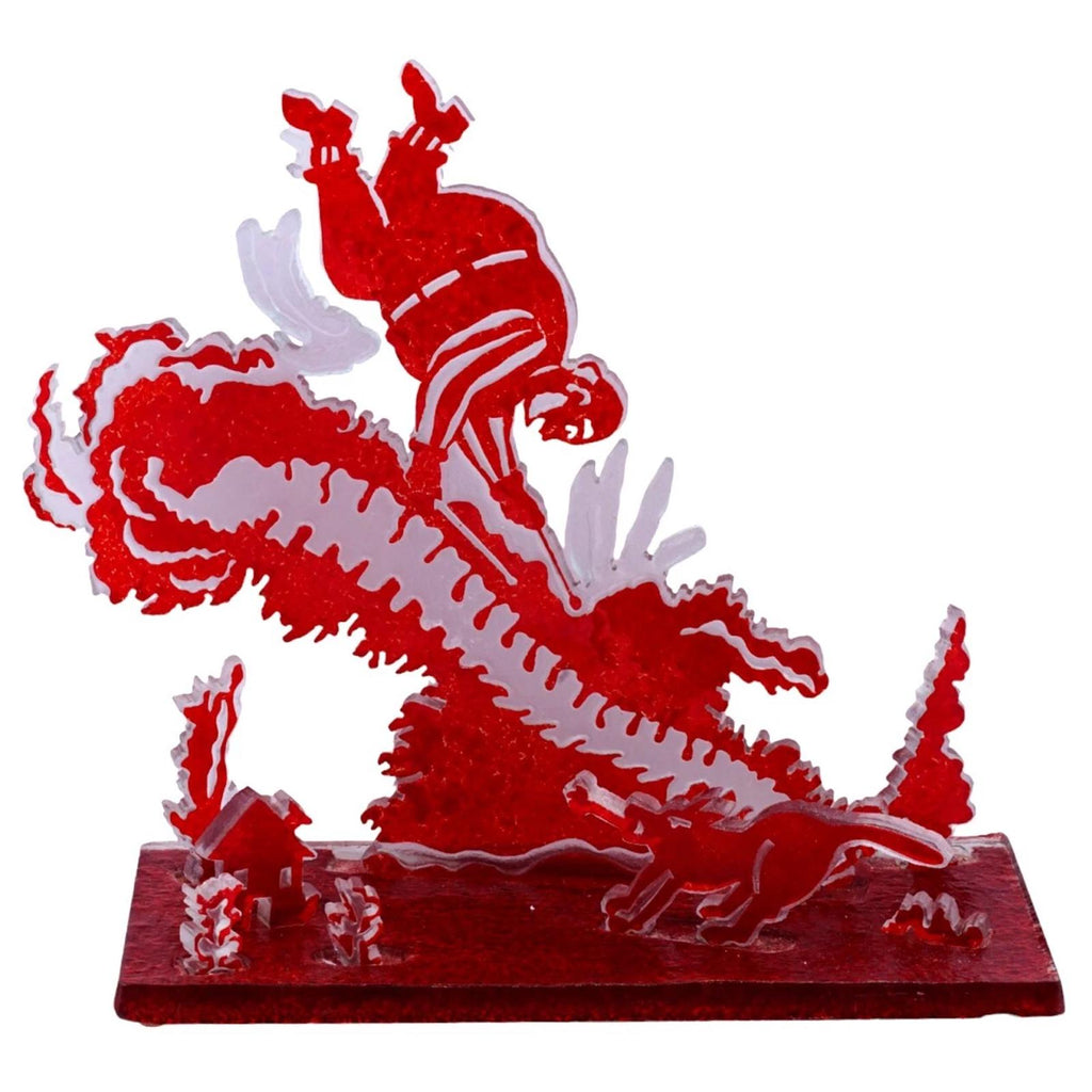 Allegra Marquart, A Contemporary American Sculpture Hand Signed And Signed, Knick Knack Spine, Sandblasted Ruby Red Cut And Assembled Glass