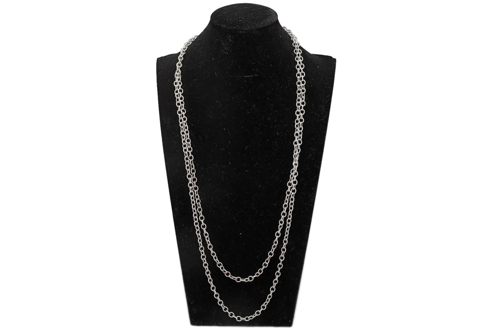 Vintage 1990s RELIOS Sterling Silver Chain Necklace XXL, Carolyn Pollack Fashion Jewelry Accessories, Extra Long Chain