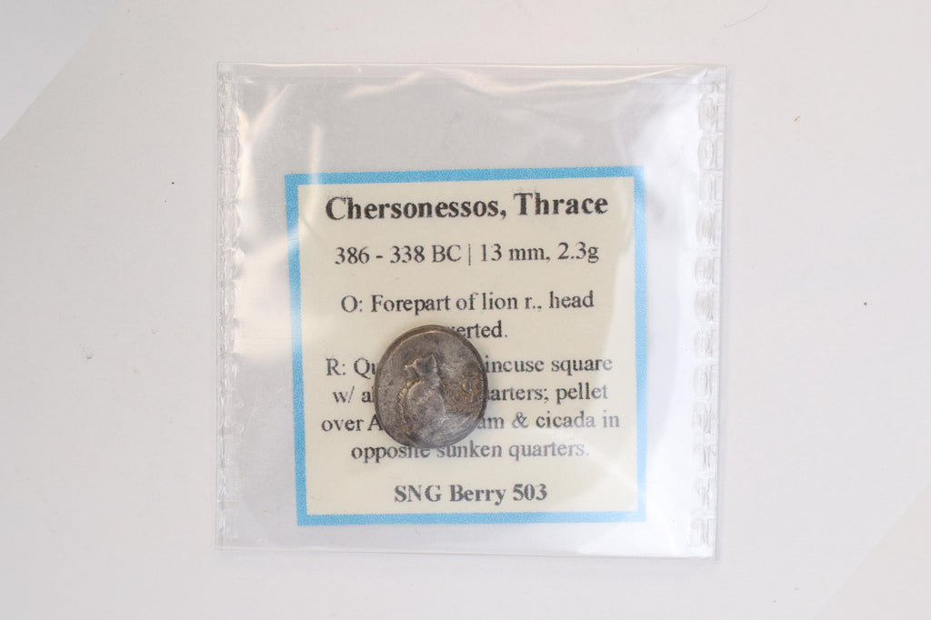 Ancient 4th Century BCE Greek Chersonesos Thrace, Hemidrachm Silver Coin, Lion, Cicada In Incuse, Numismatics Antiquities And Collectibles