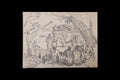 Igor Alexandrovich Ershov, Vintage 1940s Russian Soviet Union. Sketch Pencil Drawing On Paper, The Birth Of A Son, Signed Dated Lower Right