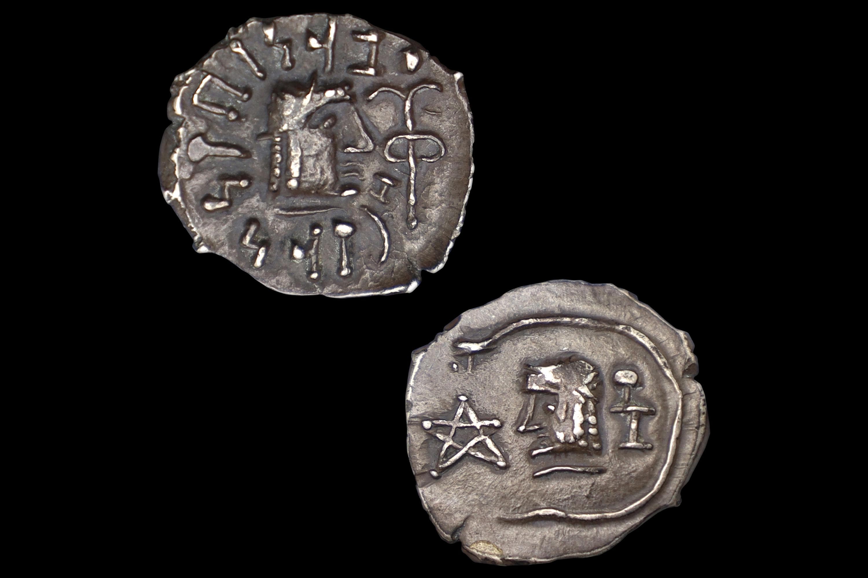 Ancient 1st Century AD Himyarite Kingdoms, South Arabia Felix Silver Quinarius Coin, Raydan Scyphate Mint In Imitation Of Older Greek Coins