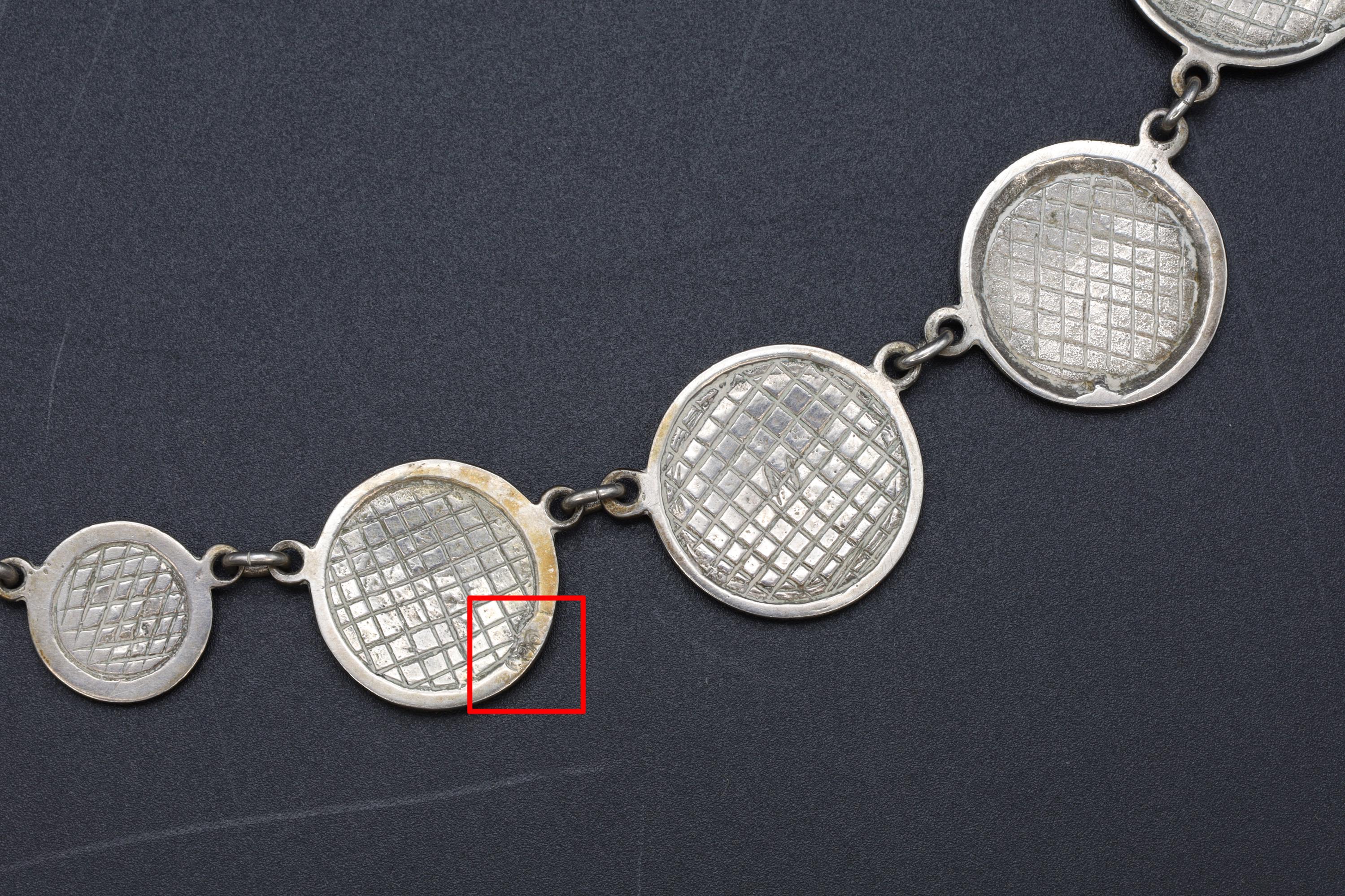 Ancient Greek Coins Necklace, A Vintage 800 Silver Bib Chain Medallion Panel Necklace From Germany, Circa 1960s Fashion Jewelry Accessories