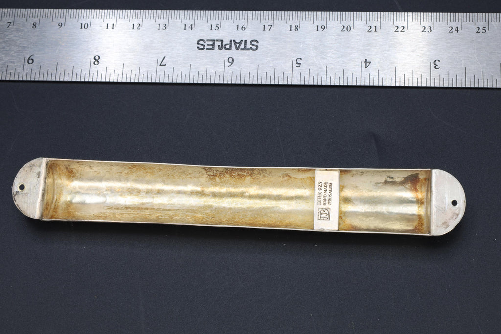 Mezuzah, Bier 925 Silver Case Made In Jerusalem Israel, Shaddai Mezuzot, Judaica Arch Doorway Mezuzah Holder, Jewish Decor And Accessories