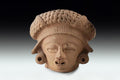 Ancient Pre-Columbian Veracruz Ceramic Head, Totonac Or Remojadas, Dated As Circa 800 AD, Mexican PreHispanic Antiquities And Art