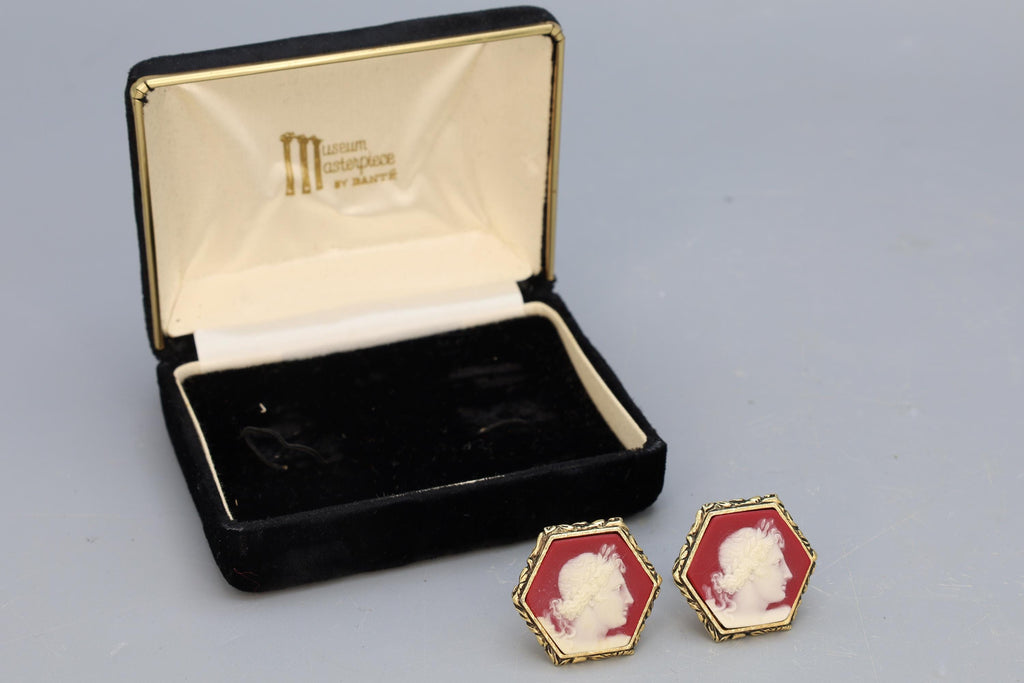 God Apollo, Vintage 1960s Dante Masterpieces Cuff Links, Incolay Cameo, A Paste Sur Paste, Large Cufflinks Mens Jewelry, Fashion Accessories