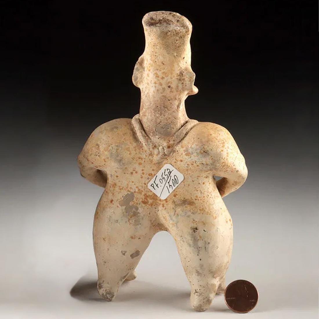 Ancient Ameca Style, Pre-Columbian Ceramic Figure Of A Pregnant Woman. West Mexico, Jalisco Shaft Tomb, Circa 300 BCE To 300 AD Antiquities