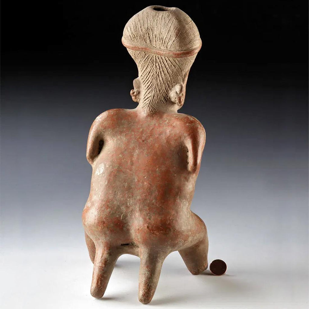 Ancient Ameca Style, Pre-Columbian Ceramic Figure Statuette. West Mexico, Jalisco Shaft Tomb, Circa 300 BCE To 300 AD Antiquities