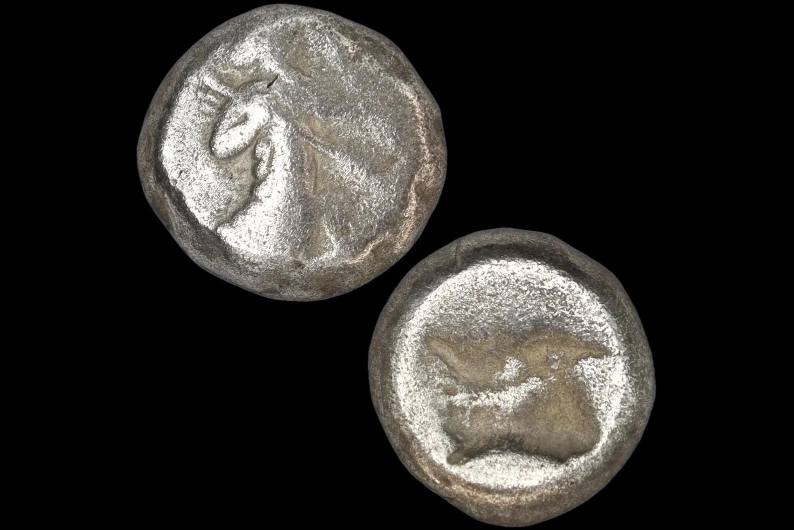 King Artaxerxes II Mnemon, Silver Siglos Coin, Asia Minor, Ancient Achaemenid Empire 4th Century BCE, Numismatics, Antiquities, Collectibles