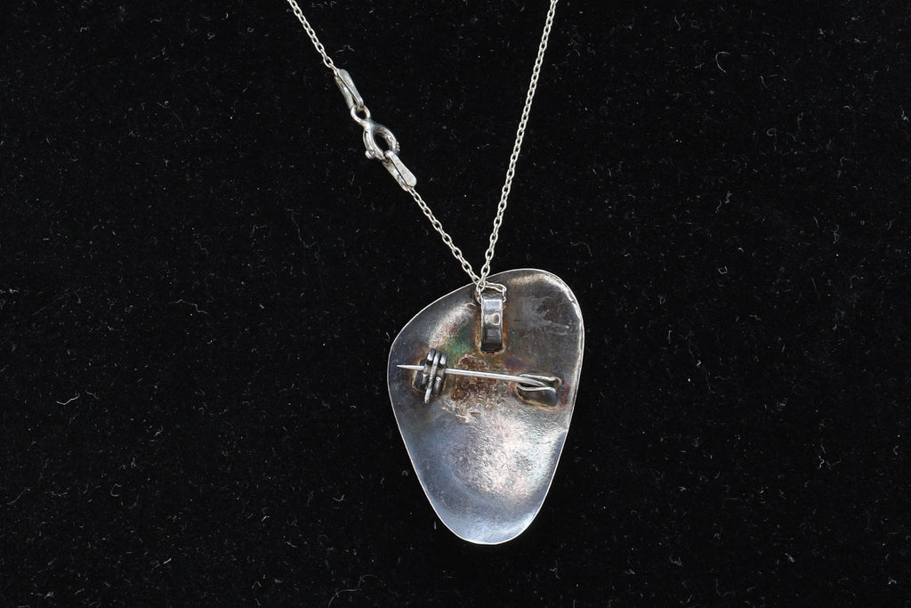 Vintage 1950s Israel Jewelry, 925 Sterling Silver Pendant Necklace, Cannetille Wirework, Middle East Judaica Fashion Accessories