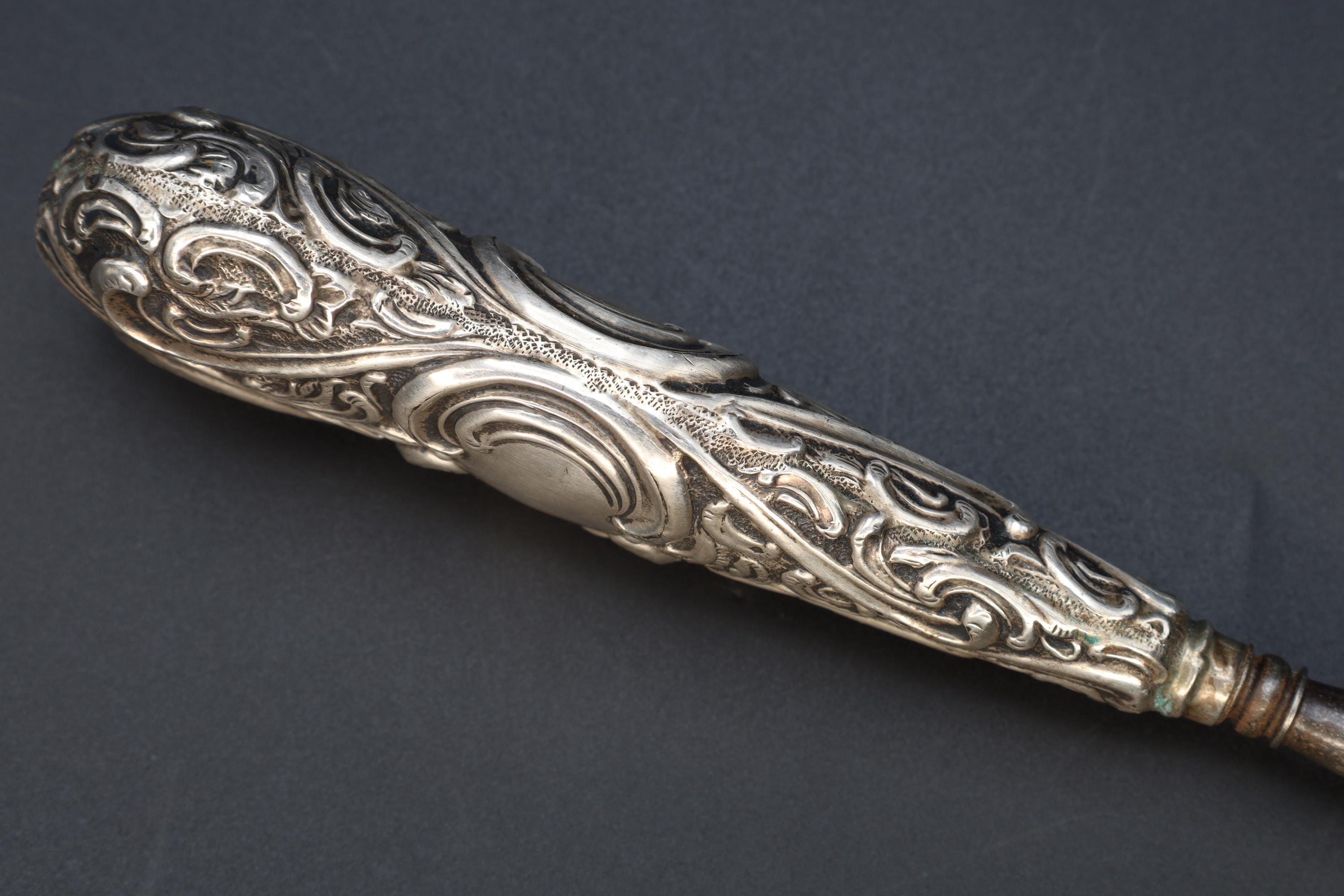 Antique Birmingham 1893  Button Hook Art Nouveau Sterling Silver, Victorian England Dressing Tools, Fashion Accessories And Collectibles