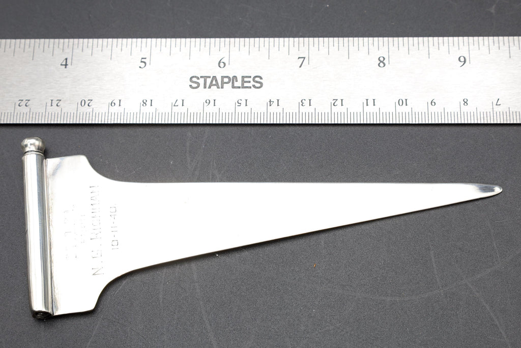 Large Sterling Silver Bookmarker, Extremely Rare Books Page Marker With Pencil Attachment, Crafted in the 1930s, American Silver Mark