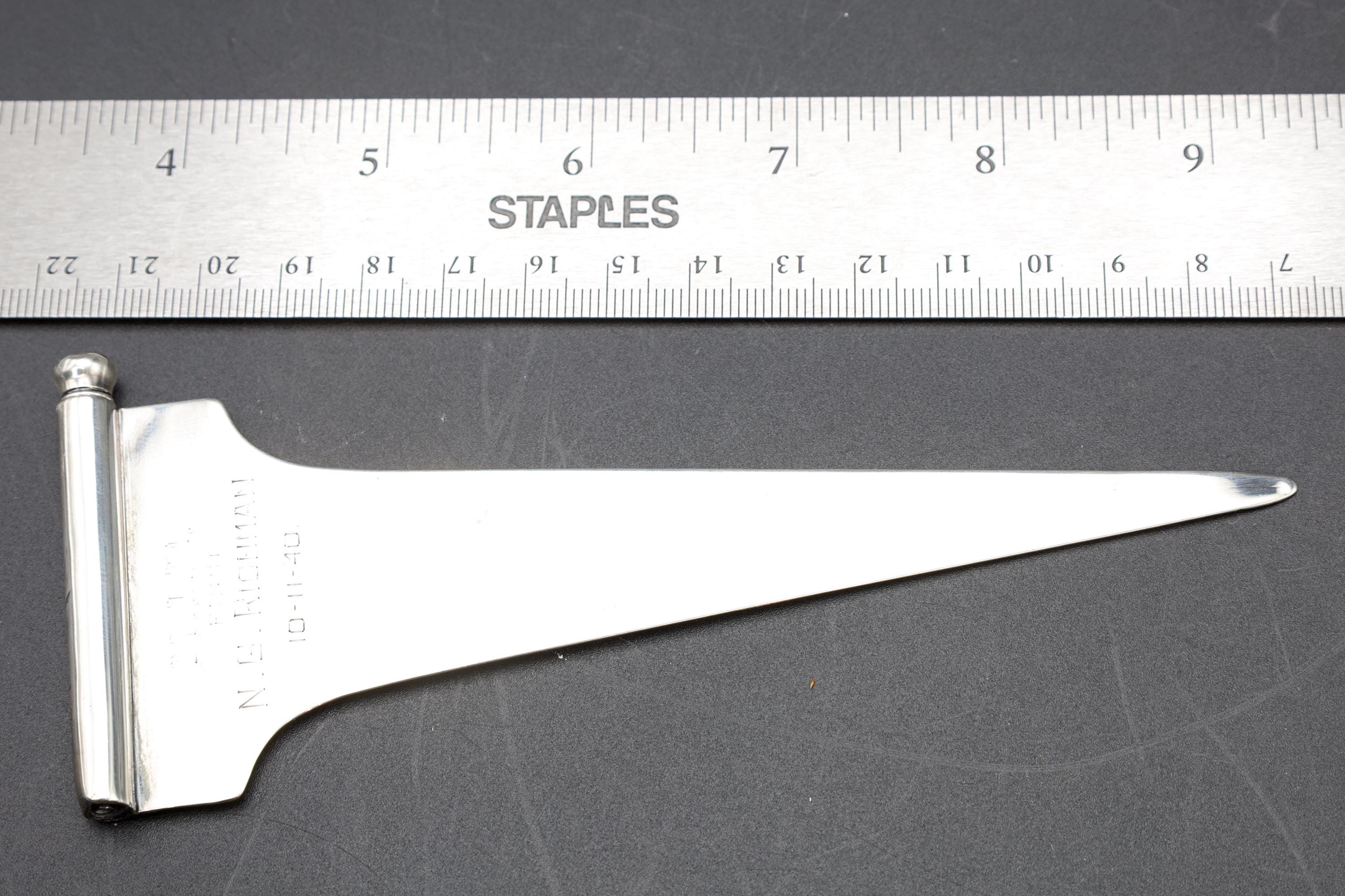 Large Sterling Silver Bookmarker, Extremely Rare Books Page Marker With Pencil Attachment, Crafted in the 1930s, American Silver Mark