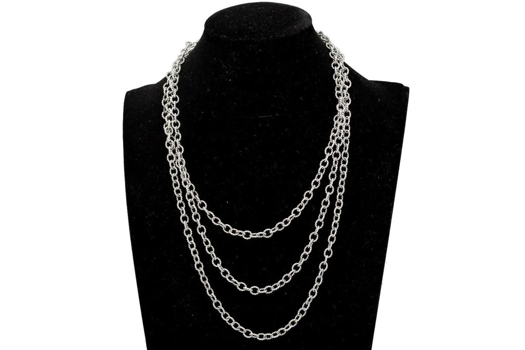 Vintage 1990s RELIOS Sterling Silver Chain Necklace XXL, Carolyn Pollack Fashion Jewelry Accessories, Extra Long Chain