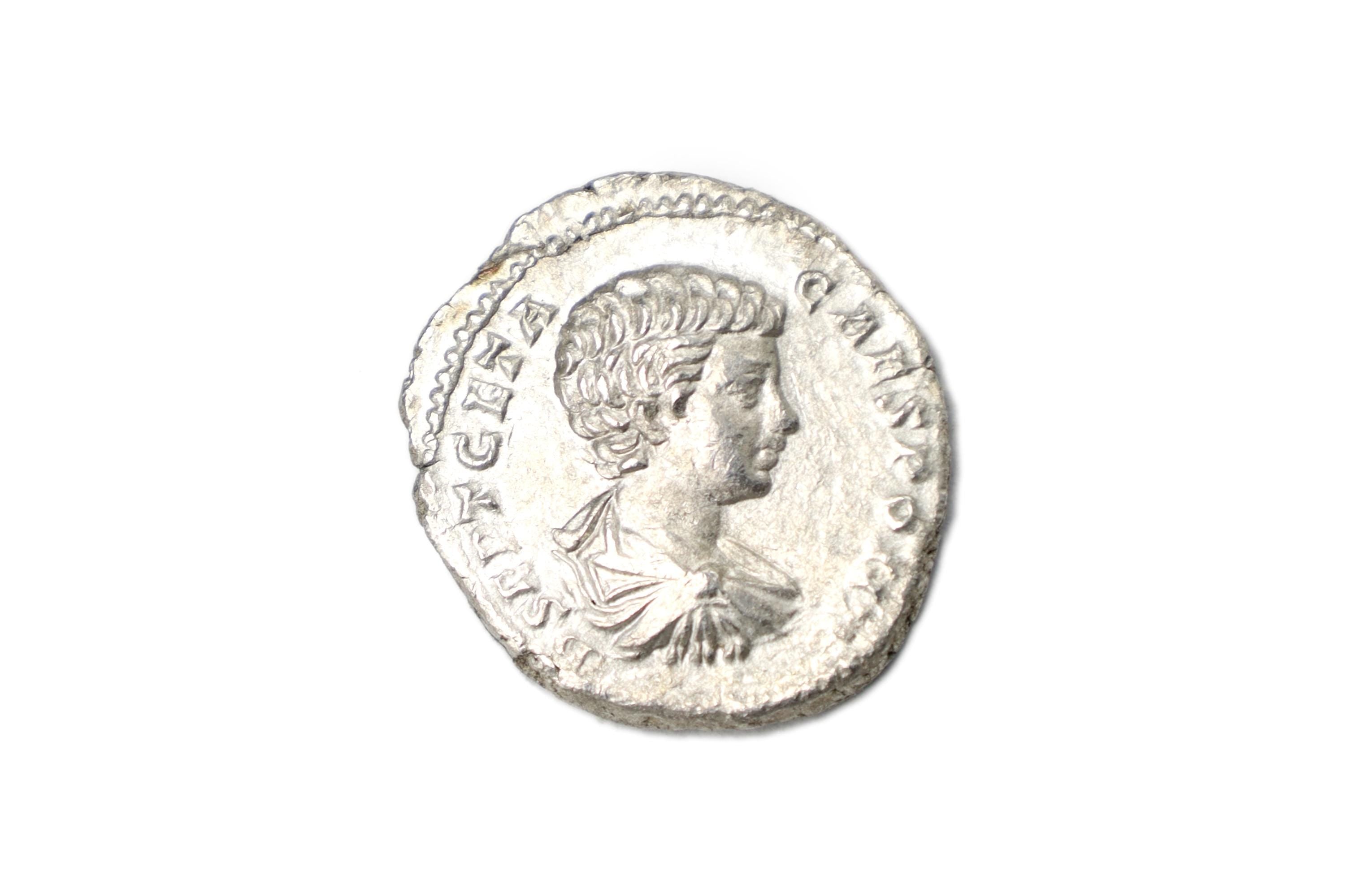 Ancient Roman Empire, 3rd Century AD, A Silver Denarius Coin. Emperor Geta As Caesar, Numismatics And Historical Antiquities Collectibles