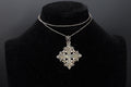 Jerusalem Cross Pendant Necklace, Crusaders Maltese Cross, 900 Silver Jewelry, Holy Land, Israel, Palestine, Vintage 1950s Accessories