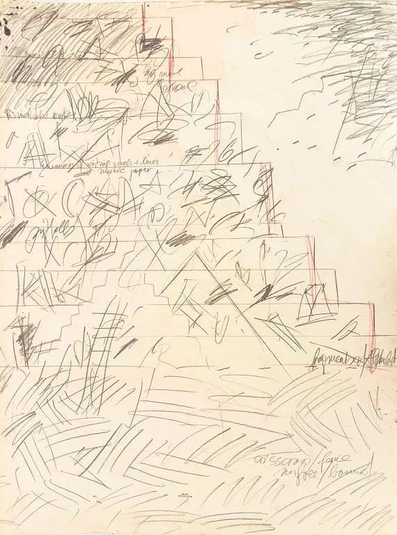Elfi Schuselka Pyramid Architecture, Expressionist Art Painting Acrylic On Paper Of A Zigurat On A Landscape, Austrian American Artist