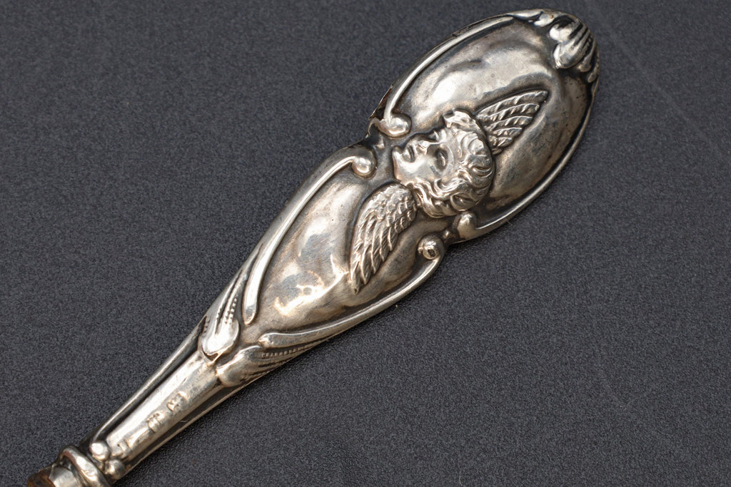 Antique Birmingham 1907 Button Hook, Henry Matthews Art Nouveau Sterling Silver, Edwardian England Dressing Tools, Fashion Accessories